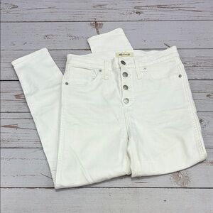 Madewell White High Rise Skinny Crop Jeans